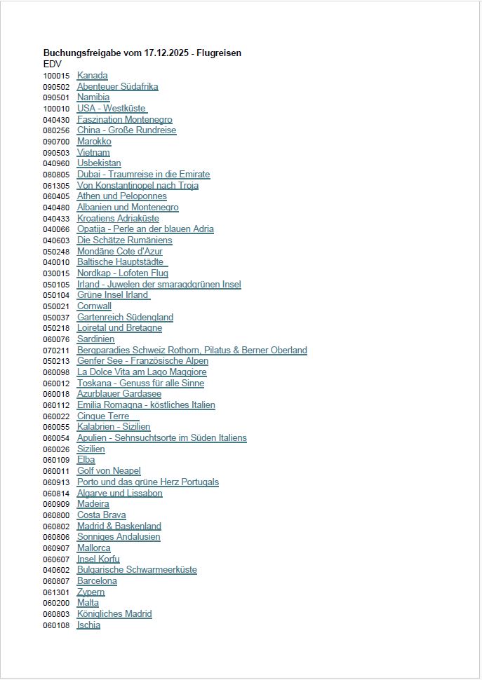 Buchungsfreigabe Flugreisen 2026