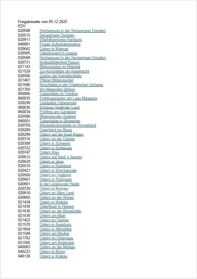 Buchungsfreigabe Osterreisen 2026
