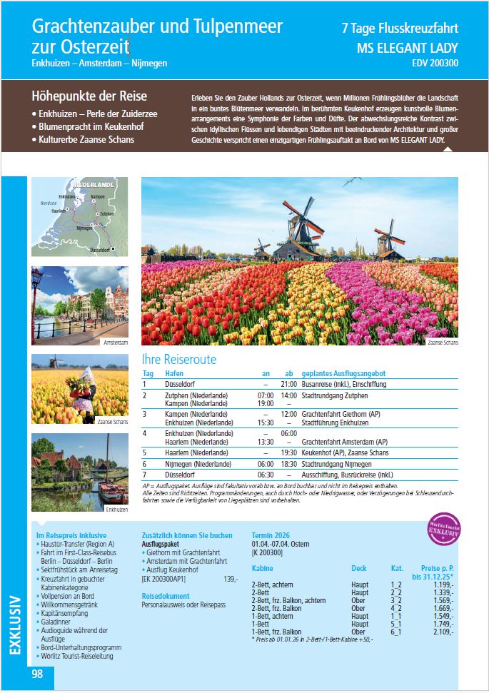 Expi & Friends Grachtenzauber und Tulpenmeer zur Osterzeit