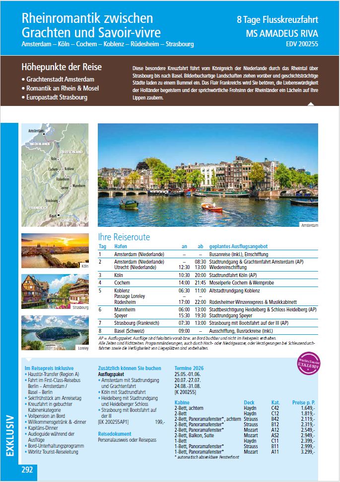 Freie Kabinen Rheinromantik