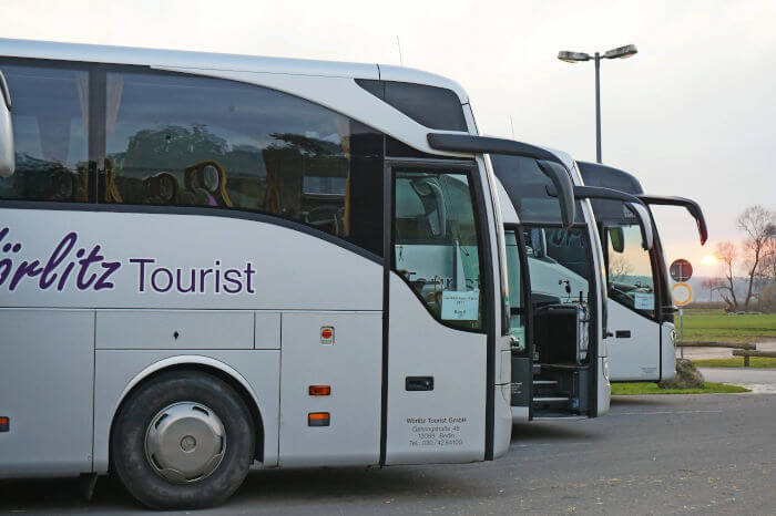 Die Busflotte von Wörlitz Tourist mit 5-Sterne-Bus.