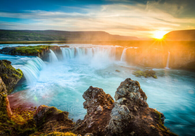 Flugreisen Europa nach Island Godafoss.