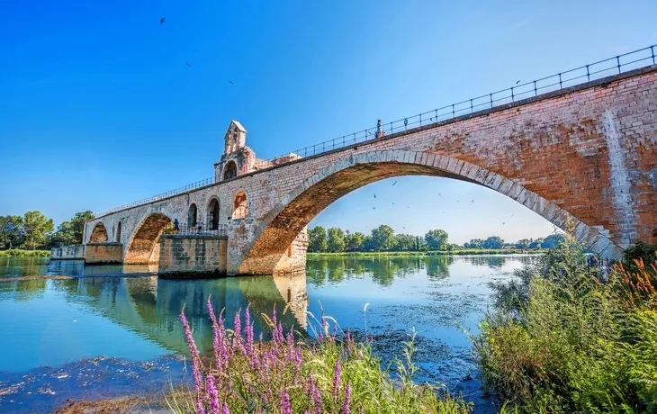 Pont Saint-Bénézet oder Pont d?Avignon in Avignon, Frankreich