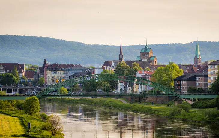 Fluss Weser in Minden