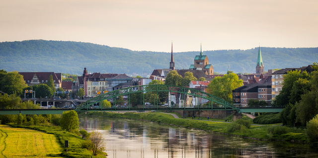 Fluss Weser in Minden