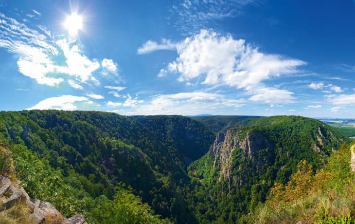 Blick auf die Roßtrappe vom Hexentanzplatz