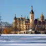 The beautiful, fairy-tale Castle of Schwerin in winter times