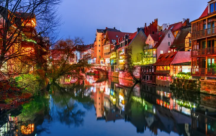 Nuremberg and Pegnitz River old Bavaria, Germany