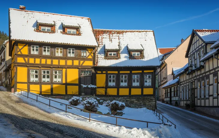 winterliches Stolberg im Harz, Deutschland