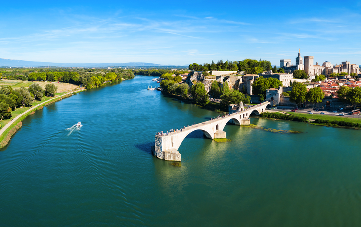 Avignon city aerial view, France